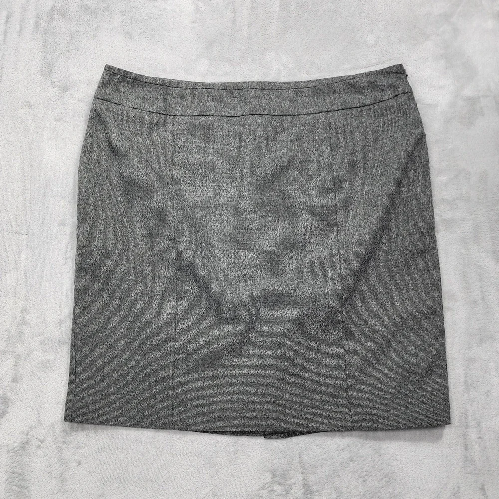 Vintage Apt 9 Skirt Womens 18 Gray Tweed Pencil Knee Length Lined Stretch Office